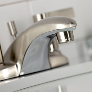 NuvoFusion KB8628NDL Two-Handle 3-Hole Deck Mount 4" Centerset Bathroom Faucet with Plastic Pop-Up, Brushed Nickel