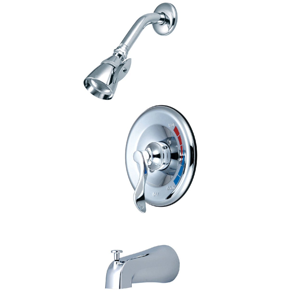 NuWave KB8631DFL Single-Handle 3-Hole Wall Mount Tub and Shower Faucet, Polished Chrome