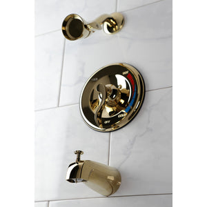 NuWave KB8632DFL Single-Handle 3-Hole Wall Mount Tub and Shower Faucet, Polished Brass