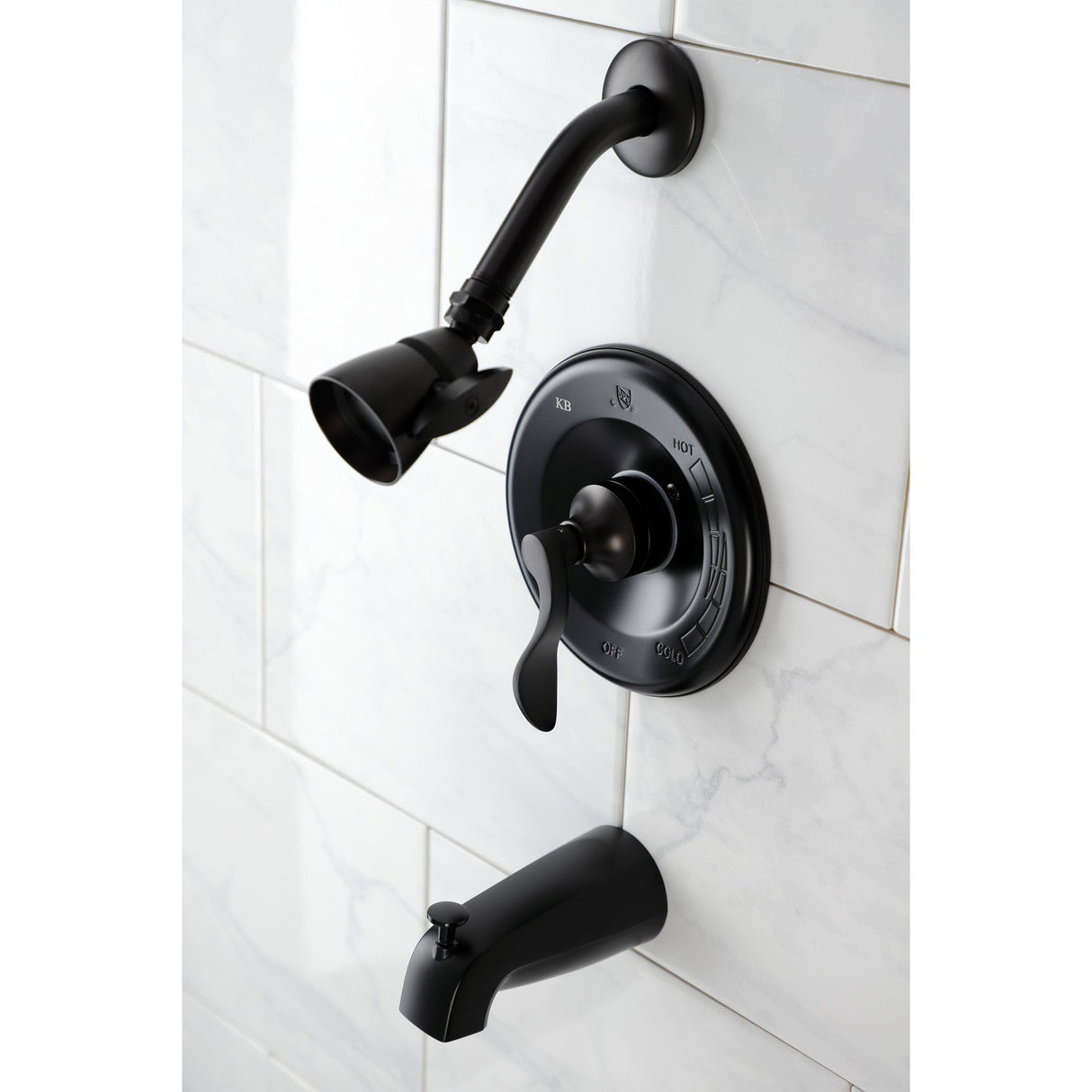 NuWave KB8635DFL Single-Handle 3-Hole Wall Mount Tub and Shower Faucet, Oil Rubbed Bronze