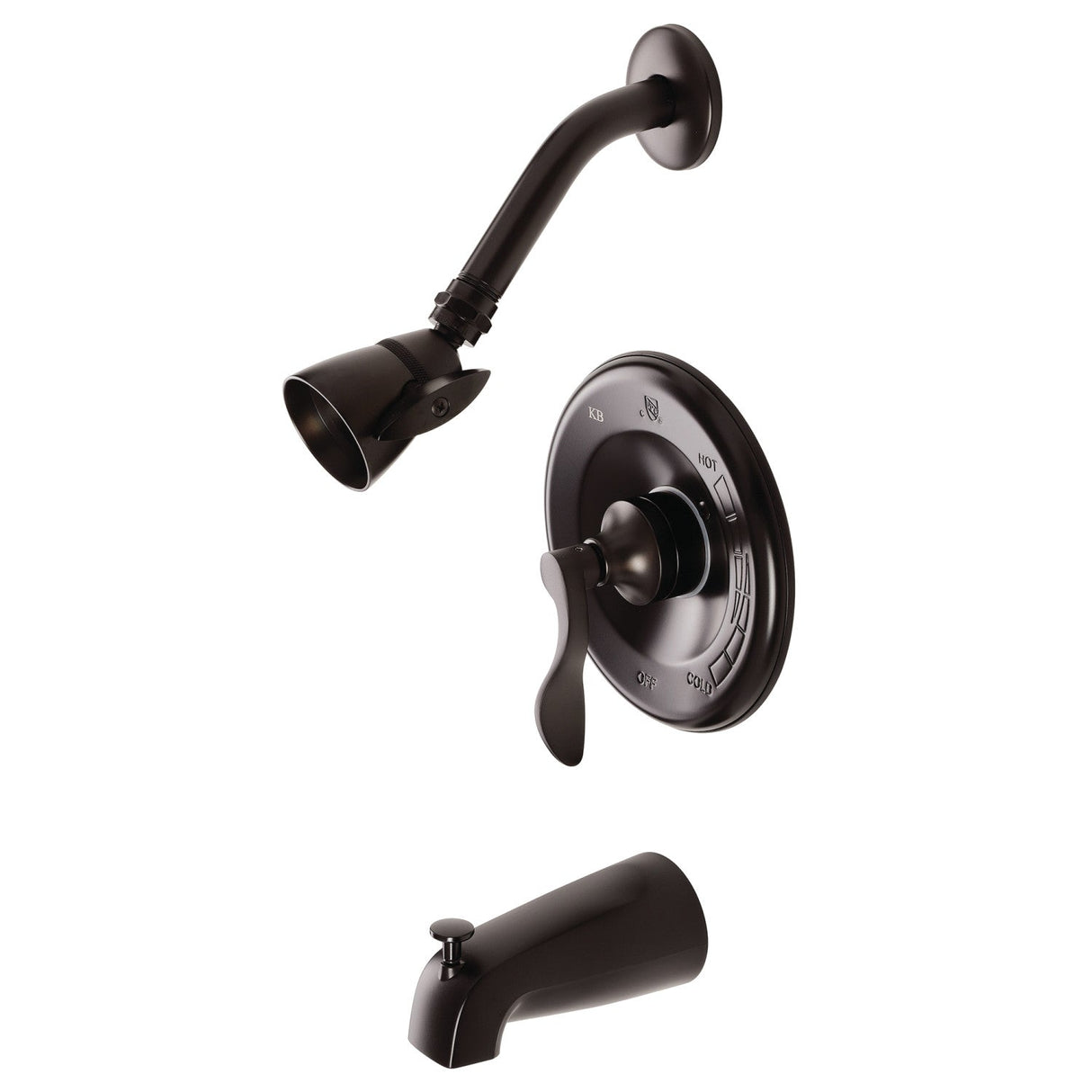 NuWave KB8635DFL Single-Handle 3-Hole Wall Mount Tub and Shower Faucet, Oil Rubbed Bronze