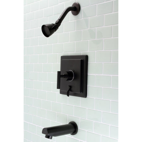 Manhattan KB86500CML Single-Handle 3-Hole Wall Mount Tub and Shower Faucet, Matte Black