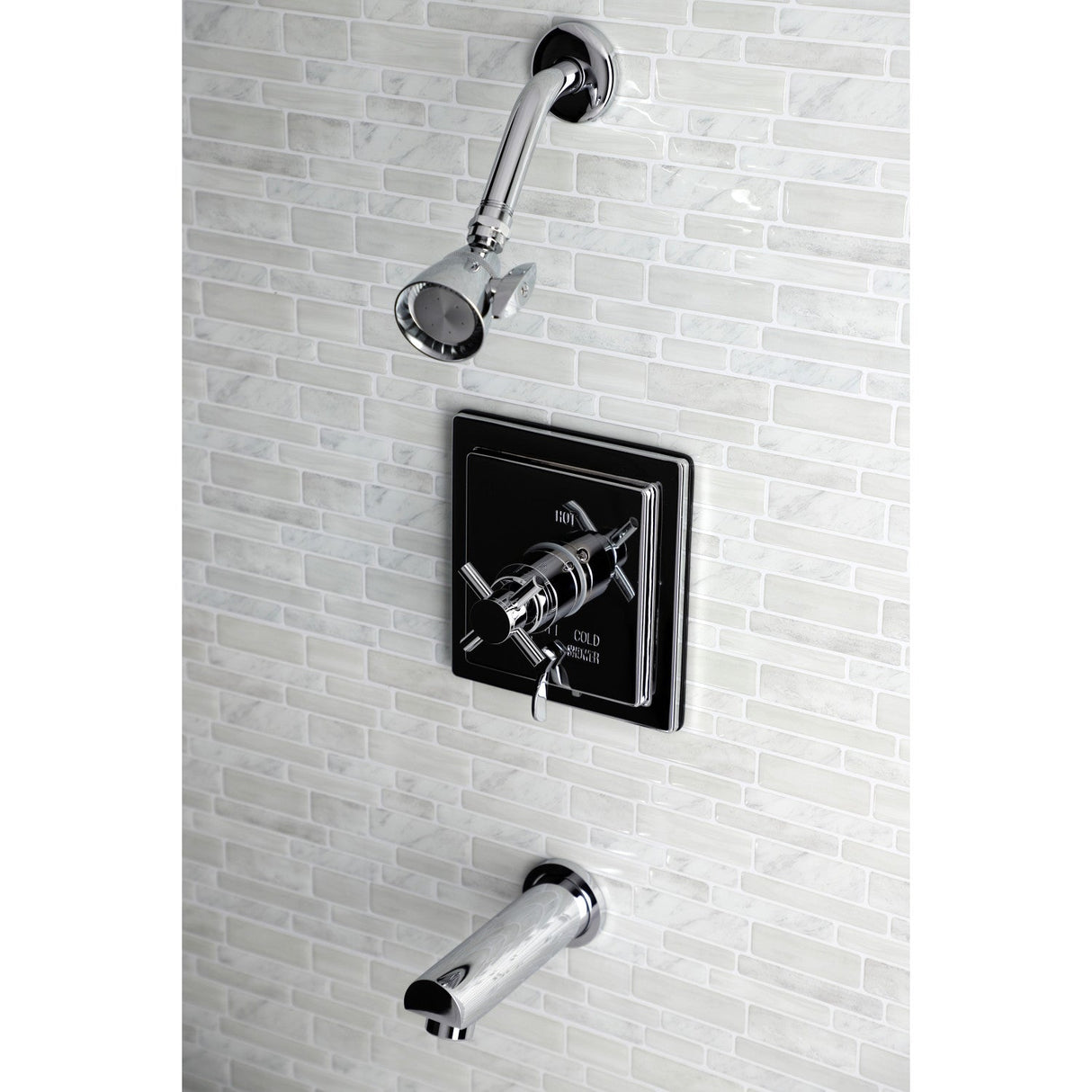 KB86510DX Single-Handle 3-Hole Wall Mount Tub and Shower Faucet, Polished Chrome