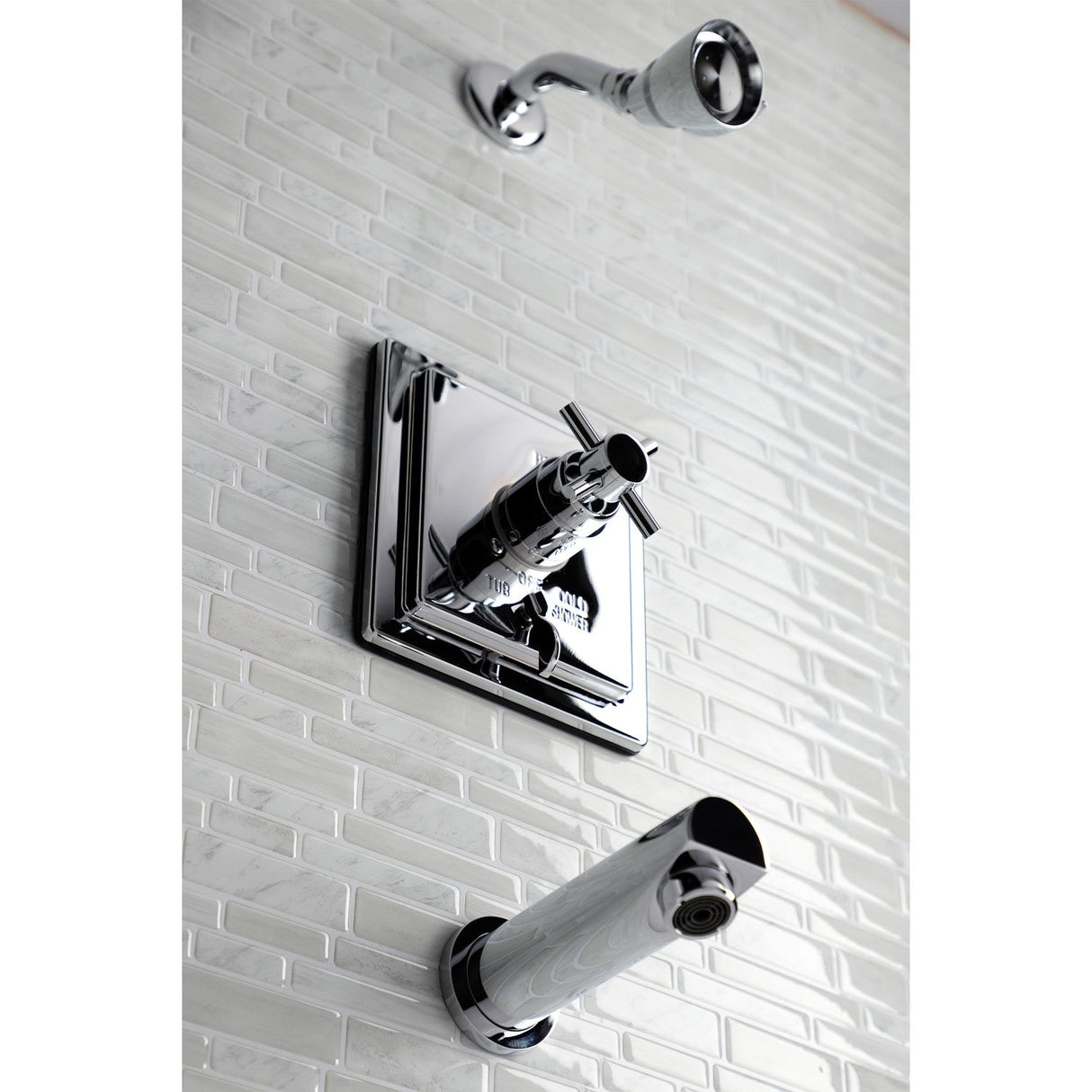 KB86510DX Single-Handle 3-Hole Wall Mount Tub and Shower Faucet, Polished Chrome