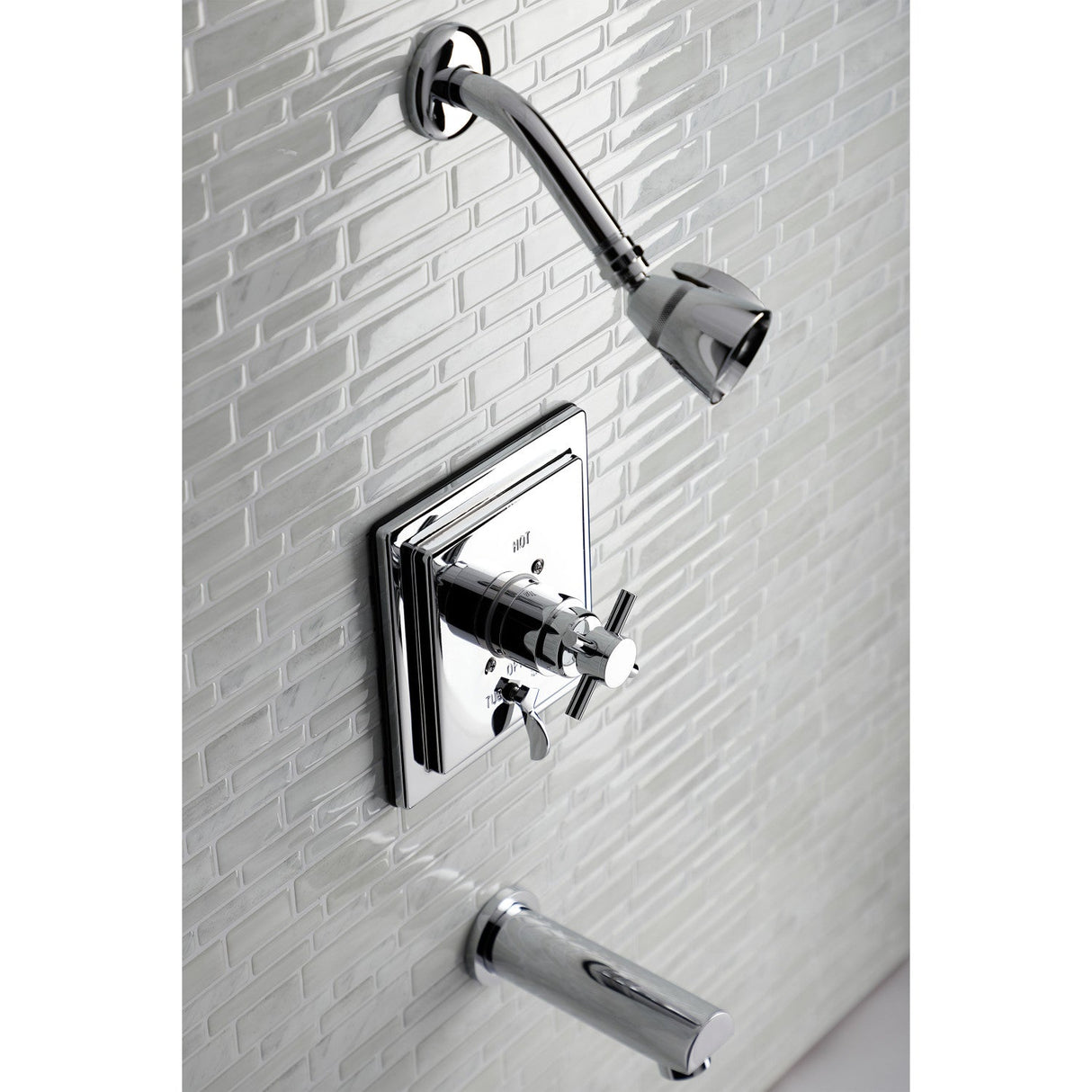KB86510DX Single-Handle 3-Hole Wall Mount Tub and Shower Faucet, Polished Chrome