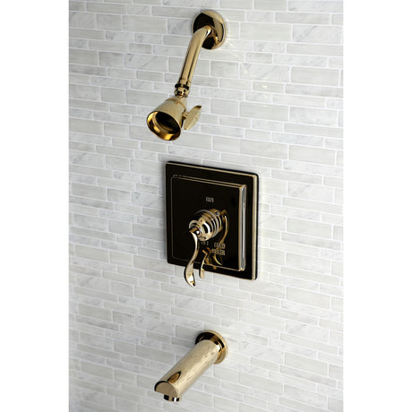 KB86520DFL Single-Handle 3-Hole Wall Mount Tub and Shower Faucet, Polished Brass