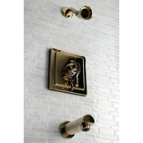 KB86520DFL Single-Handle 3-Hole Wall Mount Tub and Shower Faucet, Polished Brass