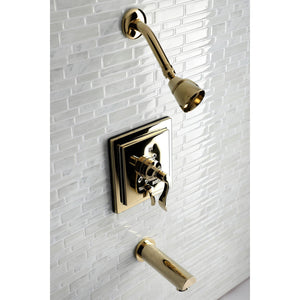 KB86520DFL Single-Handle 3-Hole Wall Mount Tub and Shower Faucet, Polished Brass