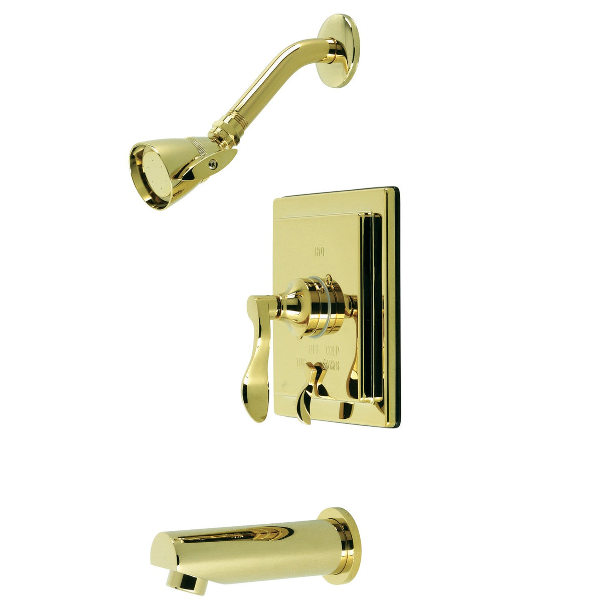 KB86520DFL Single-Handle 3-Hole Wall Mount Tub and Shower Faucet, Polished Brass
