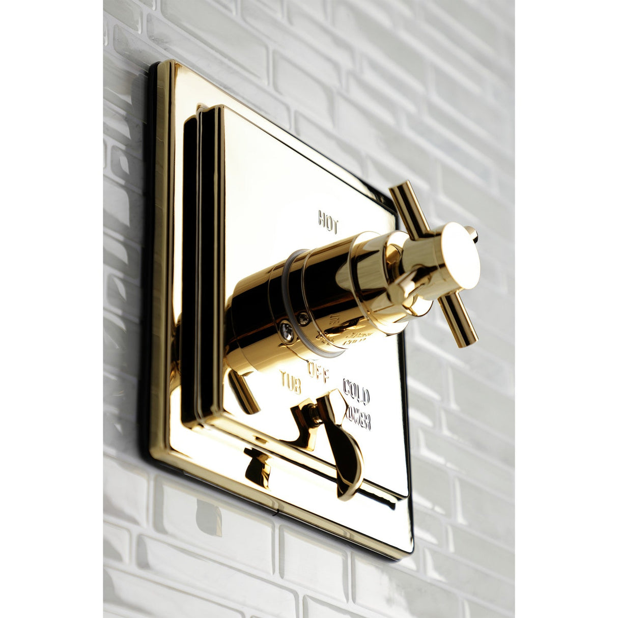 KB86520DX Single-Handle 3-Hole Wall Mount Tub and Shower Faucet, Polished Brass