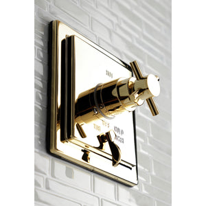 KB86520DX Single-Handle 3-Hole Wall Mount Tub and Shower Faucet, Polished Brass