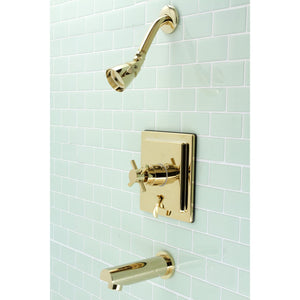 KB86520DX Single-Handle 3-Hole Wall Mount Tub and Shower Faucet, Polished Brass