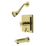 KB86520DX Single-Handle 3-Hole Wall Mount Tub and Shower Faucet, Polished Brass