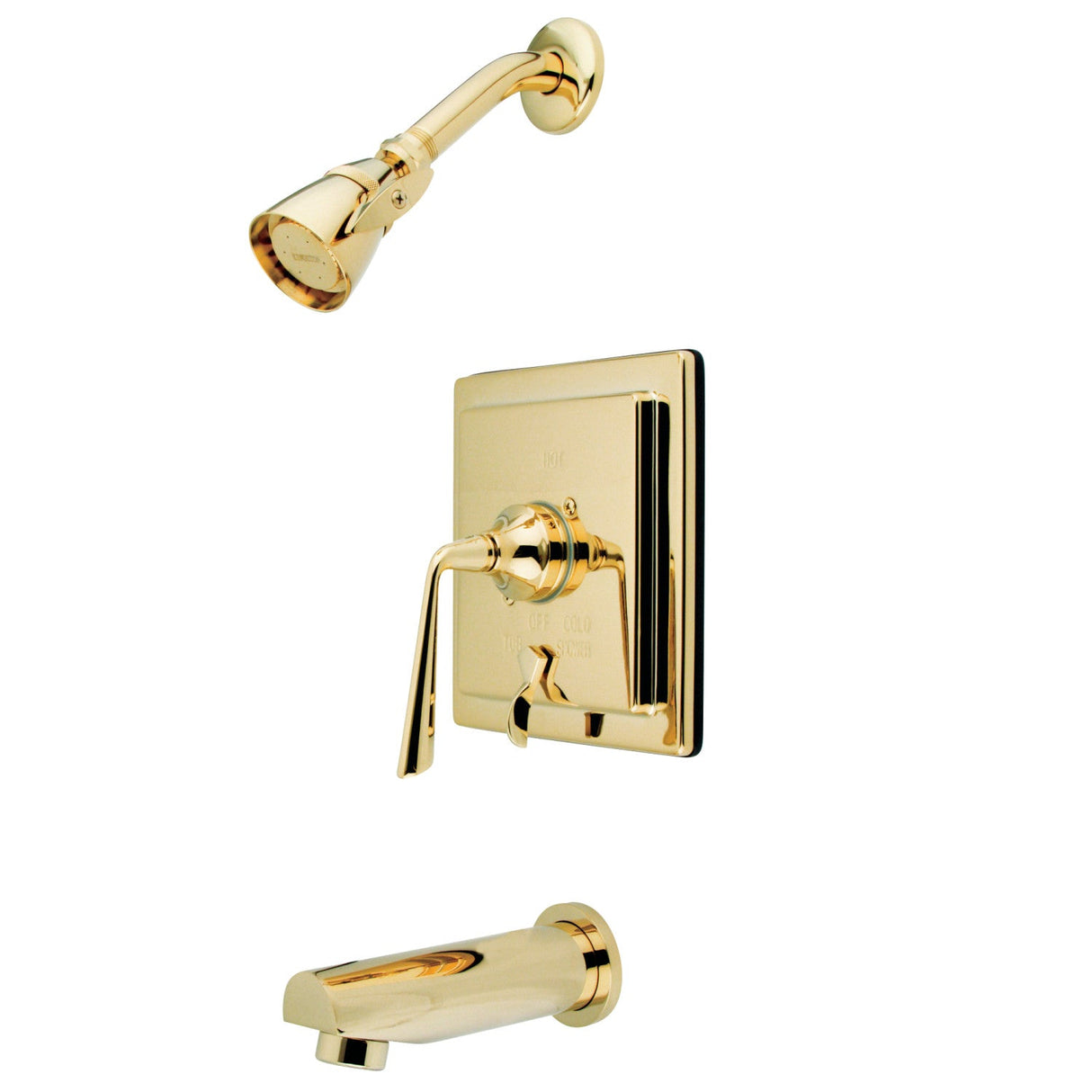 Silver Sage KB86520ZL Single-Handle 3-Hole Wall Mount Tub and Shower Faucet, Polished Brass