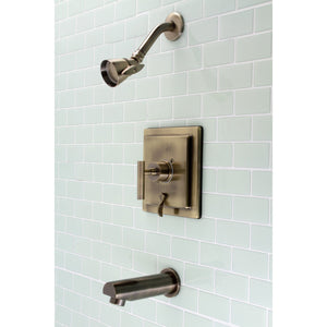 Manhattan KB86530CML Single-Handle 3-Hole Wall Mount Tub and Shower Faucet, Antique Brass