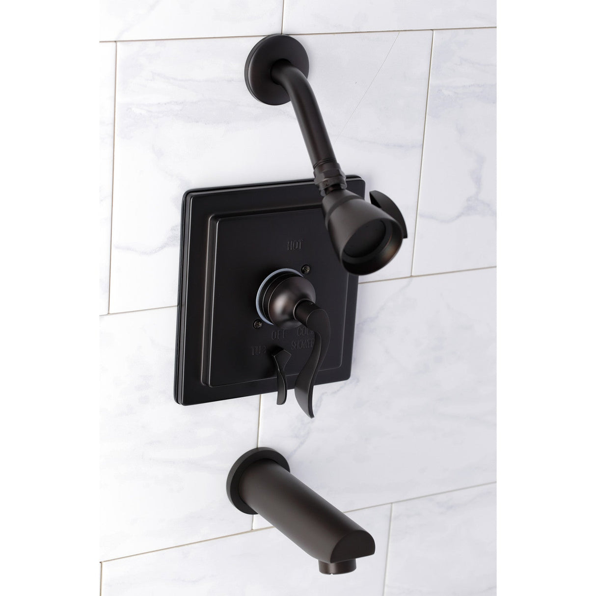 KB86550DFL Single-Handle 3-Hole Wall Mount Tub and Shower Faucet, Oil Rubbed Bronze