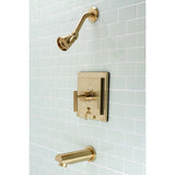 Manhattan KB86570CML Single-Handle 3-Hole Wall Mount Tub and Shower Faucet, Brushed Brass