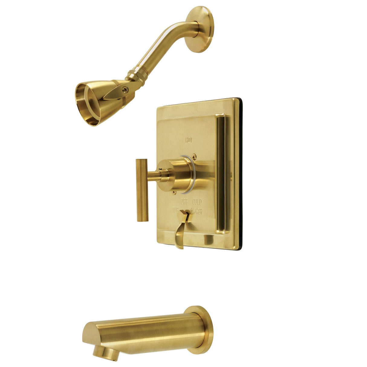 Manhattan KB86570CML Single-Handle 3-Hole Wall Mount Tub and Shower Faucet, Brushed Brass