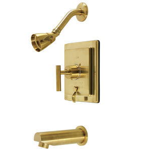 Manhattan KB86570CML Single-Handle 3-Hole Wall Mount Tub and Shower Faucet, Brushed Brass