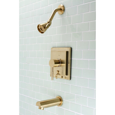 Concord KB86570DL Single-Handle 3-Hole Wall Mount Tub and Shower Faucet, Brushed Brass
