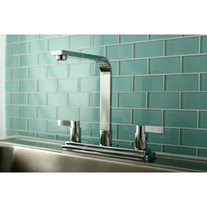 NuvoFusion KB8791NDLLS Two-Handle 2-Hole Deck Mount 8" Centerset Kitchen Faucet, Polished Chrome
