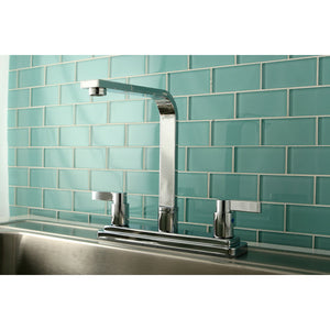 NuvoFusion KB8791NDLLS Two-Handle 2-Hole Deck Mount 8" Centerset Kitchen Faucet, Polished Chrome