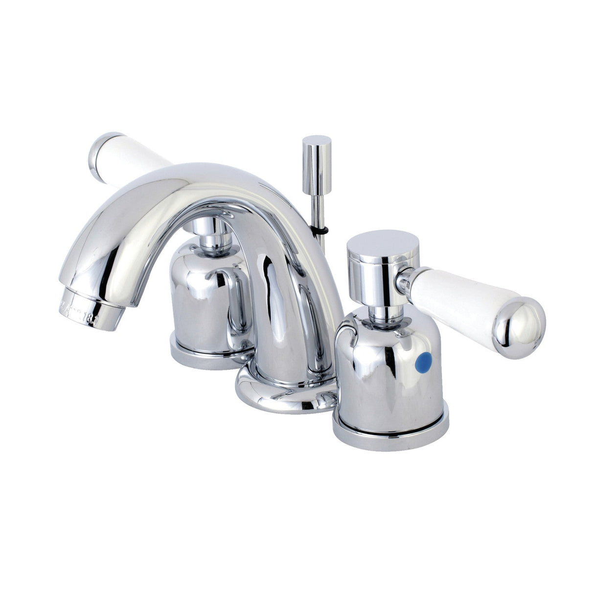 Paris KB8911DPL Two-Handle 3-Hole Deck Mount Widespread Bathroom Faucet with Plastic Pop-Up, Polished Chrome