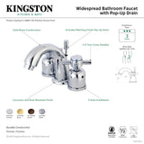 Concord KB8911DX Two-Handle 3-Hole Deck Mount Widespread Bathroom Faucet with Plastic Pop-Up, Polished Chrome