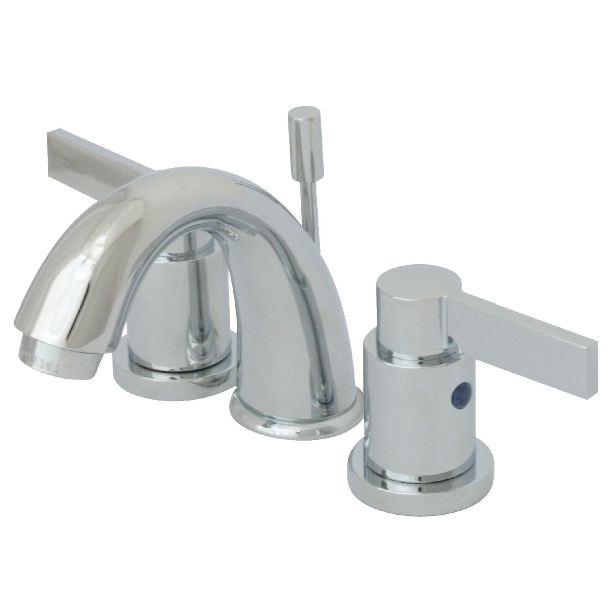 NuvoFusion KB8911NDL Two-Handle 3-Hole Deck Mount Widespread Bathroom Faucet with Plastic Pop-Up, Polished Chrome