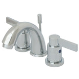 NuvoFusion KB8911NDL Two-Handle 3-Hole Deck Mount Widespread Bathroom Faucet with Plastic Pop-Up, Polished Chrome