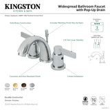 NuvoFusion KB8912NDL Two-Handle 3-Hole Deck Mount Widespread Bathroom Faucet with Plastic Pop-Up, Polished Brass