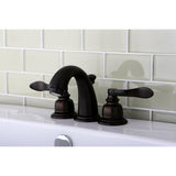 NuWave French KB8915NFL Two-Handle 3-Hole Deck Mount Widespread Bathroom Faucet with Plastic Pop-Up, Oil Rubbed Bronze