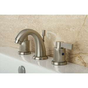 NuvoFusion KB8918NDL Two-Handle 3-Hole Deck Mount Widespread Bathroom Faucet with Plastic Pop-Up, Brushed Nickel