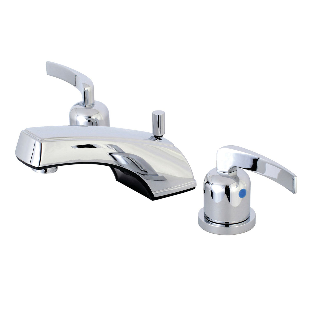 Centurion KB8921EFL Two-Handle 3-Hole Deck Mount Widespread Bathroom Faucet with Plastic Pop-Up, Polished Chrome