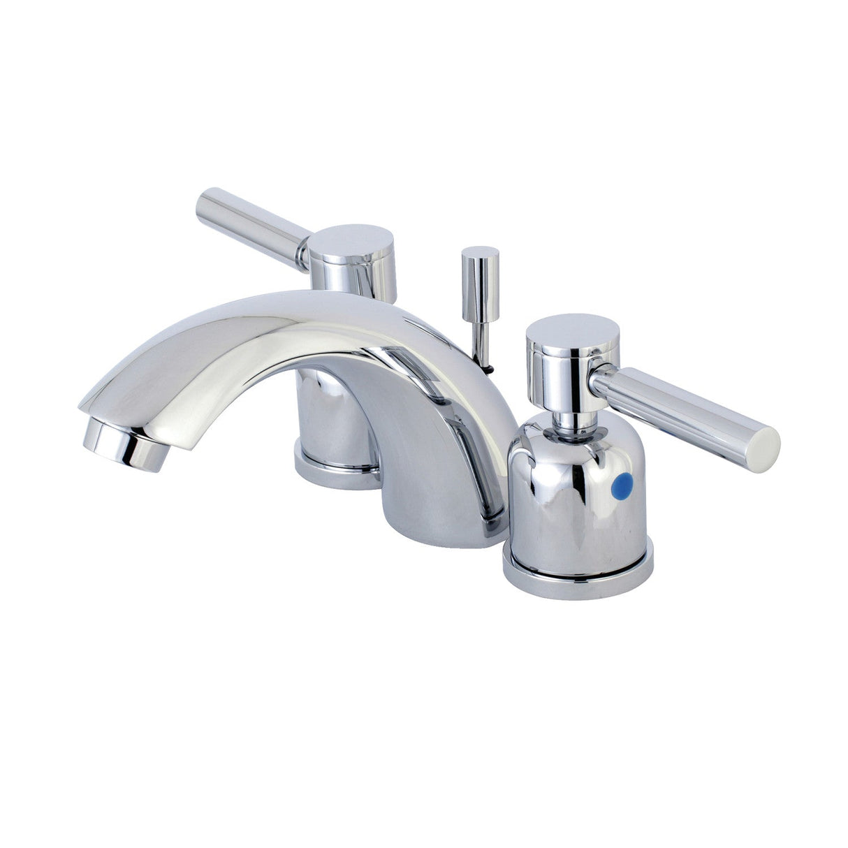 Concord KB8951DL Two-Handle 3-Hole Deck Mount Mini-Widespread Bathroom Faucet with Plastic Pop-Up, Polished Chrome