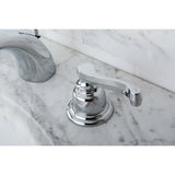 Royale KB8951FL Two-Handle 3-Hole Deck Mount Mini-Widespread Bathroom Faucet with Plastic Pop-Up, Polished Chrome