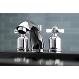 Millennium KB8951ZX Two-Handle 3-Hole Deck Mount Mini-Widespread Bathroom Faucet with Plastic Pop-Up, Polished Chrome