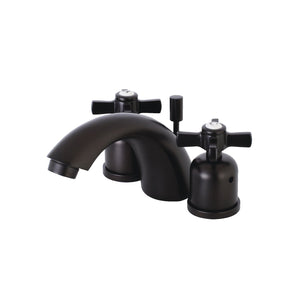 Millennium KB8955ZX Two-Handle 3-Hole Deck Mount Mini-Widespread Bathroom Faucet with Plastic Pop-Up, Oil Rubbed Bronze