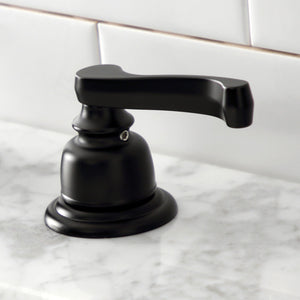 Royale KB8960FL Two-Handle 3-Hole Deck Mount Widespread Bathroom Faucet with Plastic Pop-Up, Matte Black
