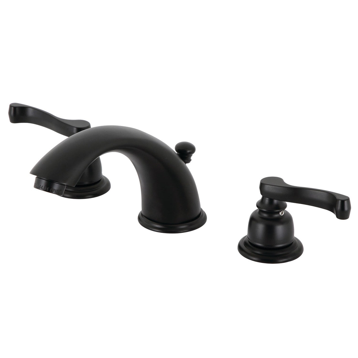 Royale KB8960FL Two-Handle 3-Hole Deck Mount Widespread Bathroom Faucet with Plastic Pop-Up, Matte Black