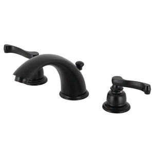 Royale KB8960FL Two-Handle 3-Hole Deck Mount Widespread Bathroom Faucet with Plastic Pop-Up, Matte Black