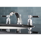 Kaiser KB8961DKL Two-Handle 3-Hole Deck Mount Widespread Bathroom Faucet with Plastic Pop-Up, Polished Chrome