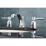 Concord KB8961DL Two-Handle 3-Hole Deck Mount Widespread Bathroom Faucet with Plastic Pop-Up, Polished Chrome
