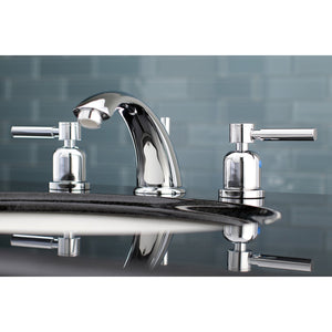 Concord KB8961DL Two-Handle 3-Hole Deck Mount Widespread Bathroom Faucet with Plastic Pop-Up, Polished Chrome
