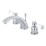 Paris KB8961DPL Two-Handle 3-Hole Deck Mount Widespread Bathroom Faucet with Plastic Pop-Up, Polished Chrome