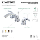 Centurion KB8961EFL Two-Handle 3-Hole Deck Mount Widespread Bathroom Faucet with Plastic Pop-Up, Polished Chrome