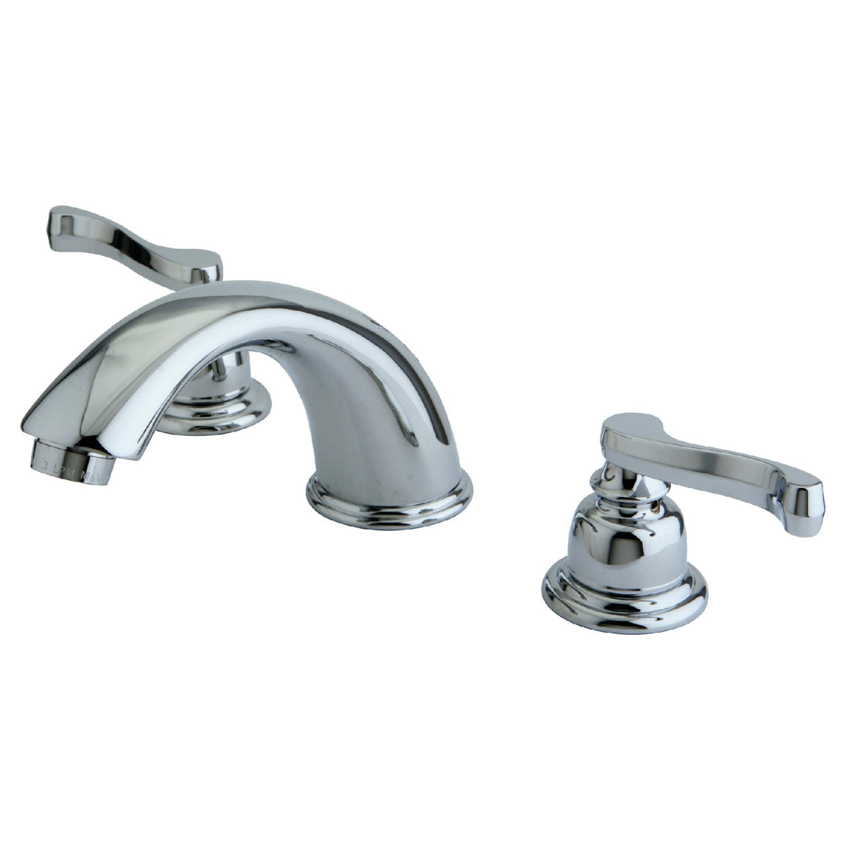 Royale KB8961FL Two-Handle 3-Hole Deck Mount Widespread Bathroom Faucet with Plastic Pop-Up, Polished Chrome