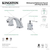 Serena KB8961SVL Two-Handle 3-Hole Deck Mount Widespread Bathroom Faucet with Pop-Up Drain, Polished Chrome