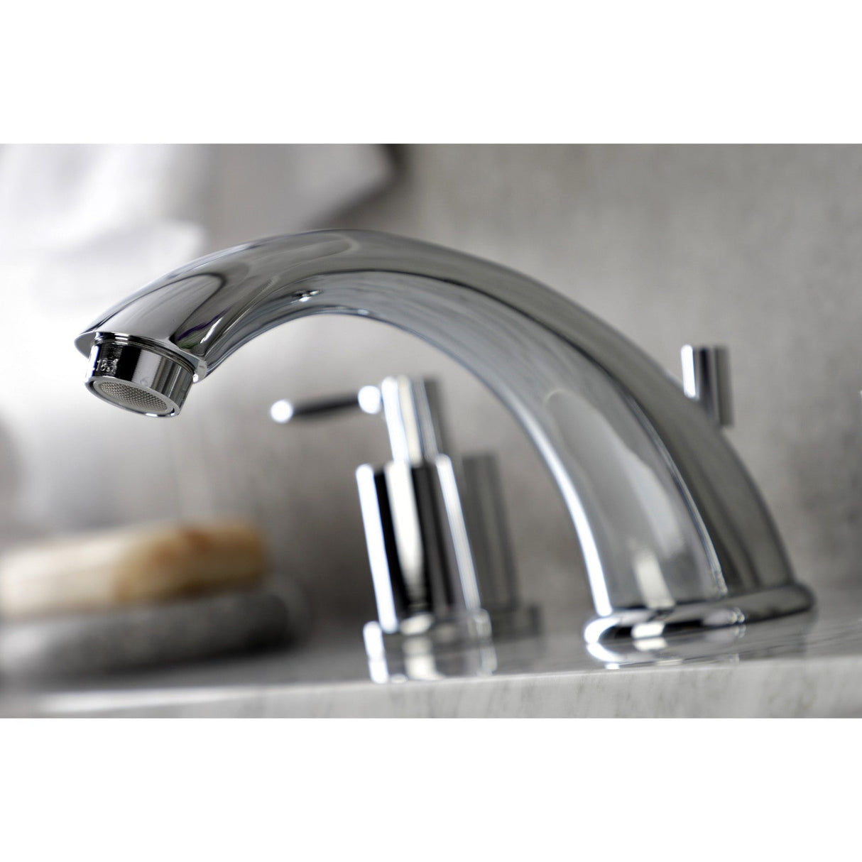 Serena KB8961SVL Two-Handle 3-Hole Deck Mount Widespread Bathroom Faucet with Pop-Up Drain, Polished Chrome