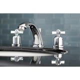 Millennium KB8961ZX Two-Handle 3-Hole Deck Mount Widespread Bathroom Faucet with Plastic Pop-Up, Polished Chrome